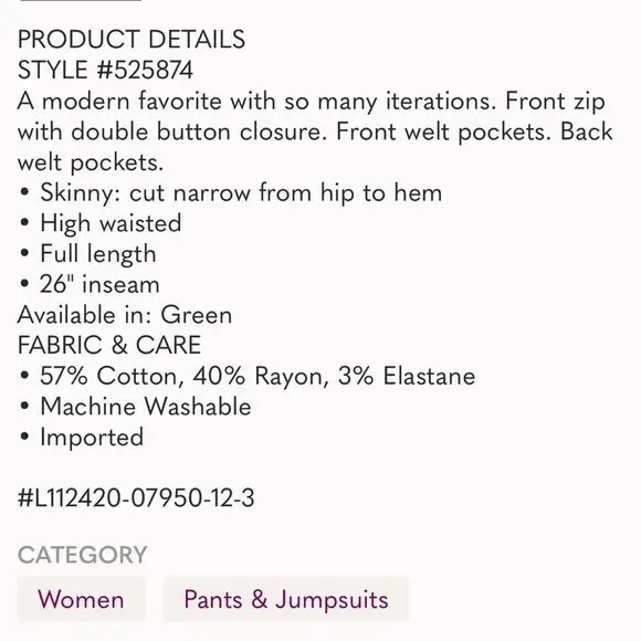 NWT Loft pants 24P high waist legging petite 00 sateen - Picture 6 of 8